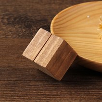 포토 카드 바인더 명함 꽂이 수첩 쿠폰북 2 pcs 스트레이트베벨 천연 나무 사진 홀더, B-3x3x3cm