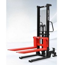 스태커 수동 트롤리 스태커 지게차 대차 핸드, 2톤 리터 1.6미터 포크 1미터