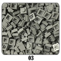 부품500 개/몫 100G 플레이트 1x1 빌딩 블록 MOC 부품 DIY 픽셀 아트 QR 코드 벽돌 모자이크 키즈 완구 52, 03 03, 한개옵션1