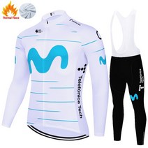 Movistar-사이클링 의류 남성 겨울 긴 소매 사이클링 저지 MTB 통기성 자전거 2022, 09 fleece set  13_03 M