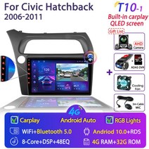 혼다 시빅 해치백 2006-2011 android car radio 멀티미디어 비디오 네비게이션 2 din 스테레오 dvd 헤드 유닛 액세서리 스피커, 협력사, t10-1-camera-64g dvr