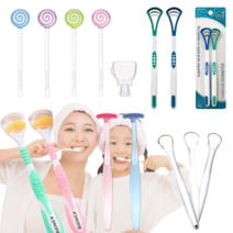 혀클리너 설태 백태 제거 혀 칫솔 닦기 구역질 없는 입냄새 혓바닥 관리 텅 브러쉬 스텐 제거기 크리너 헛구역질 실리콘 구취 듀얼 케이스 향균 성인 어린이 유아 휴대용 세정기 도구, 4.듀얼혀크리너(핑크)