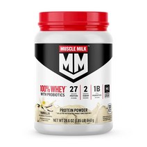 Muscle Milk 100% 유청 단백질 파우더 바닐라 1 85파운드, Vanilla, 1.85 Pound (Pack of 1)