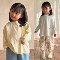 무지 왕 박스 티셔츠 BBB 남여자아이 유아동 레이어드