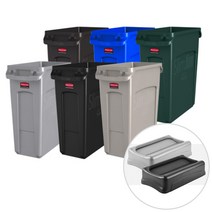러버메이드 벤티드 슬림짐 휴지통 뉴슬림짐세트/60L 80L 분리수거 쓰레기통, 뉴슬림짐 60L세트, 검정, 1개