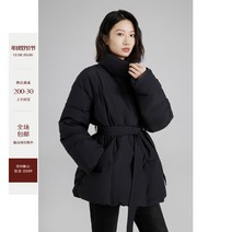 밍크패딩 벨티드숏패딩 여성용 블랙 웨이스트 다운 재킷 겨울 하이엔드 화이트 덕 숏 벨트 슬림 코트-30