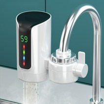 가정용 전기온수기 순간온수기 미니 수도꼭지 물데우기 세면대 수도 화장실 급속 씽크대 주방, 디지털 모델 (누전방지 플러그+1.2m 코드)