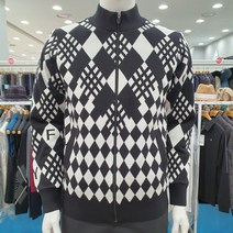 디즈니골프 남성용 FW마른모무늬 풀집업 방풍스웨터DM4MKG033BK