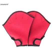 캐치업 핸드 핑거 수영 패들 1 쌍 리스 물갈퀴 장갑 방수 다이빙 손 웹 훈련 다이빙, 빨간색, l