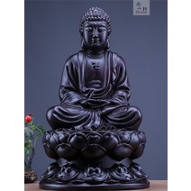 부처상 미니 불상 흑단목조대일여래약사불석가모니불아미타불조삼보불장식, 03 흑단목21X19X38cm