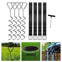 성인 트램펄린 에어 보드 점핑 매트 앵커 코르크 스크류 모양 아연 도금 말뚝 T 후크 포함 4x, 5.Triangle 40cm Silver