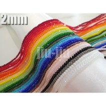 지우지우 크리스탈 론델 컷팅 비즈 2mm 28색 / DIY 비즈공예 동백이반지 마스크스트랩 팔찌 만들기 재료 투명 반투명 불투명 비비드 시드, 1) 블랙