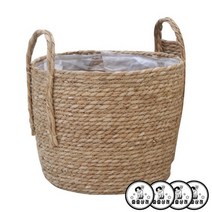 더줌커머스 라탄 원형 바구니 + 줍줍상점 스티커 4P, 25 X 20(소)