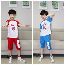 마블 레이어드 반팔 상하복 히어로 스파이더맨 캡틴아메리카 나그랑 상하세트