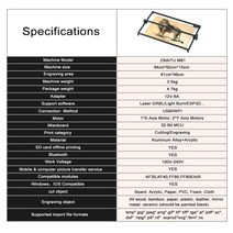 레이저 녹제거 녹제거기 ZBAITU-2 인 1 레이저 조각기 목재 아크릴 금속 커팅 머신 80W 81X46cm 오프라, 한개옵션0