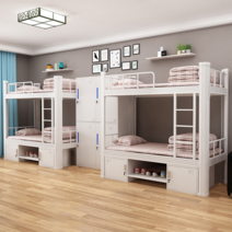 이층침대 학생 철제 원룸 실용적인 침대 기숙사가구, 1200x2000 블랙 침대 + 매트리스