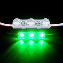 24V용 렌즈형 5050 3칩 LED바 3구모듈 그린LED - (1개가격)24V 3구모듈 LED모듈 렌즈형모듈 간판LED바 인테리어LED, 단품, 본상품