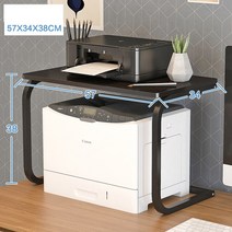 JINGHENG 수납프린터기 수납대 사무실 컴퓨터테이블 탁상 수납선반 더높아진 복사기 선반, T08-직사각형 60* 넓이 34* 높이 38블랙선반