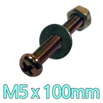 다스마트 둥근머리볼트 m5 x 100mm 너트와샤세트, 1개