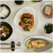 가정식기 6인가족 데일리 한식기세트 조약돌6인42P홈세트, 블랙&화이트