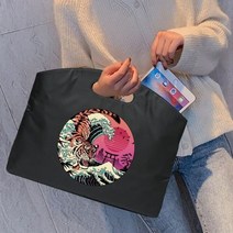 가방 노트북 브리프케이스 패션 여성 컴퓨터 핸드백 비즈니스 서류 애니메이션 고양이 패턴 대용량 남자