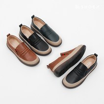 중년여성 엄마 할머니 천연소가죽 발볼편한 몰드창 단화 효도신발