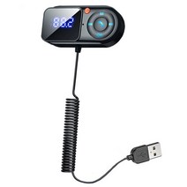 JaJaBor-FM 송신기 모듈레이터 3.5mm AUX 오디오 대형 스크린 디스플레이 USB 자동차 MP3 핸즈프리 블루투, [01] Black, 01 Black
