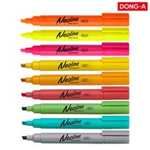 동아 형광네오라인 형광펜 낱개 선명한 부드러운 색상, 소프트 빨강