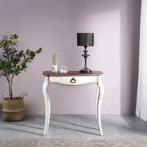 1300K 엘로르1 콘솔 화이트 원목 엔틱 미니 슬림 폭좁은 현관 거실 복도 테이블 서랍장