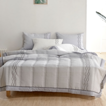 로자엘 엠버 시어서커 여름 이불세트, 그레이