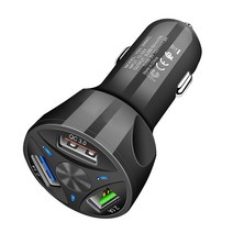 전기차 고속충전 충전기 완속 USB 자동차 충전기 어댑터 범용 빠른 3.0 휴대 전화 12V-32V 오토바이 usb, 02 Black