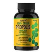 MN 브라질 그린 프로폴리스 100% 초록 녹색 구강 효능 추천, 1병, 60캡슐