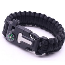 택티컬 밀리터리 오지캠핑 생존 비상 팔찌 손목스트랩, 블랙