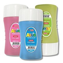 티티 아쿠아물감 220ml 대용량 수채화물감 14색 어린이집 유치원 초등학교 신학기 미술용품, 파랑