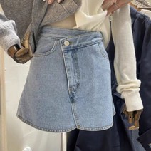 여성 청치마 반바지 데님 스커트 투인원 캐주얼 치마바지
