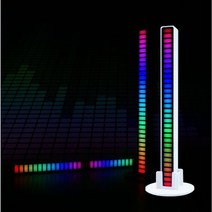 RGB 사운드바 스틱바 소리반응 무드등 이퀄라이저 LED 완제품 USB조명 인식 스피커, 블랙