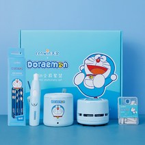 DZER 도라에몽 전동 문구 세트 지우개청소기 자동연필깎이 세트, 블루