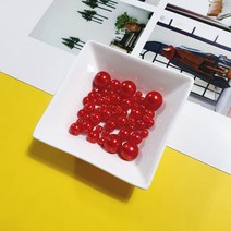 아크릴진주 [구멍] 컬러 비즈 공예 재료, 사이즈믹스(20g), 빨강