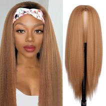 여성 머리 헤어 옴브레 합성 전체 가발 kinky straight yaki straight hair wig for black women yaki straight long wig, 30인치, 씨엔, r107-27