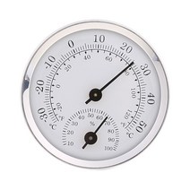 실내 옥외 온도계 습도계 2 1 온도 습도 게이지 아날로그 습도계 배터리가 필요 없음 -30 ~ 50 ℃, 하얀색