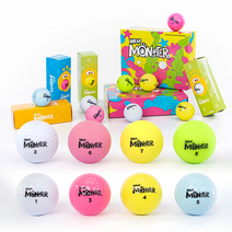 몬스터 골프공 비거리 고반발 장타 전용 필드 스크린 선물용 골프볼 연습 유광 무광 2피스 3구, 몬스터 골프공_유광, 화이트 3구, 2PC, 화이트 유광 2PC