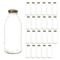 딸기우유 밀크티 500ml 유리병 원형쥬스500 골드캡 1박스, 24개, 24개