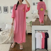 프리스탈 맥시원피스 반팔원피스 데이리홈웨어 포비롱원피스