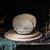 라탄 냄비 받침 냄비받침대 테이블 디저트 접시 매트 컵코스터 웨어 라탄, [선택] 본상품선택