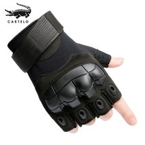 CARTELO 반 손가락 전술 장갑 ST26 블랙, L, ST27 블랙 [하프 핑거]