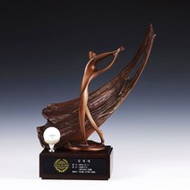 트로피주문제작 싱글패 골프트로피 홀인원 청동트로피, 단품