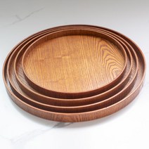 커피데리스 고급 애쉬 나무 원형 쟁반 4종, 1호: 24cmX2cm