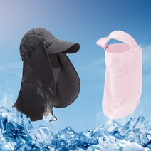 쿨 마스크 모음 아이스 썬바이저 목토시 모자 여성여름모자 얼굴 햇빛 가리개 썬바이저 쿨넥, 03 브라이트 핑크