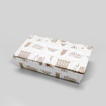 종이도시락 김밥 튀김 사이드 포장 일회용도시락 연속무늬 1호 제이팩 [100ea], 100개입×1개, 1개