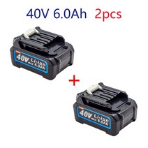 마끼다 배터리 충전기 마끼다배터리 마끼다 makita 외부 배터리 40v 6.0ah 충전식 배터리 bl4040 bl4050f bl4025 bl4030과 호환 가능 호환, 2개 6.0ah, 1개
